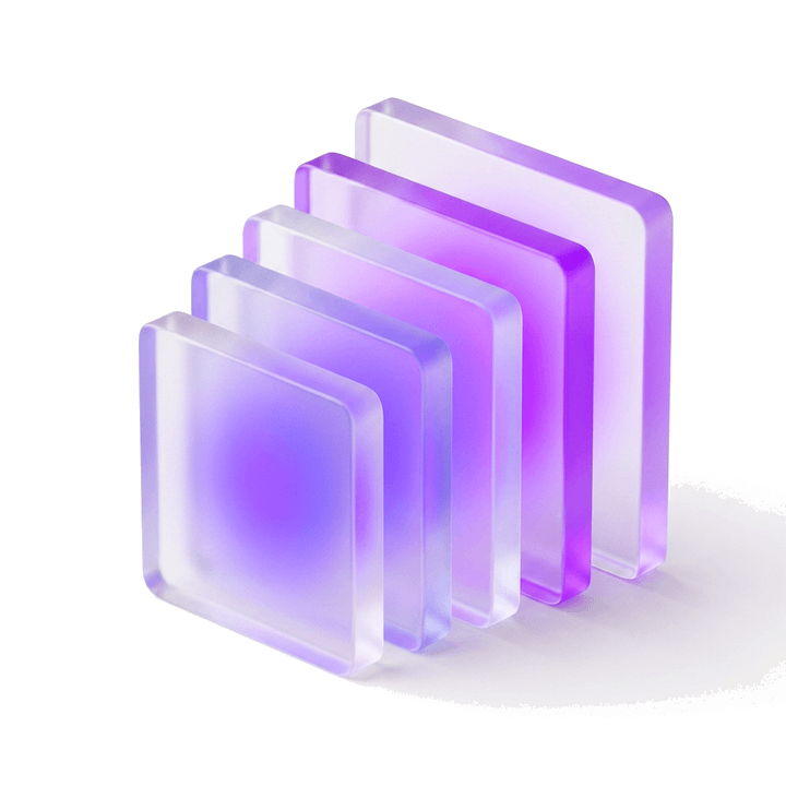 One glass form repeating larger and brighter into depth — rolling out across the organisation
